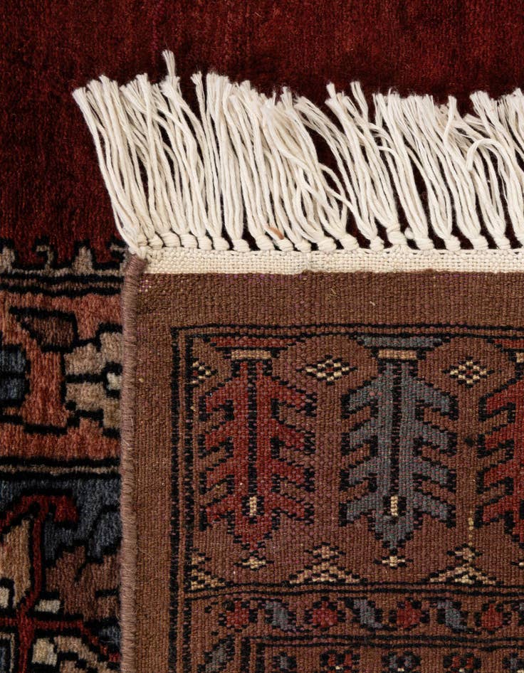 Detail image of 4' 1 x 6' 1  Hand Knotted Bokhara Oriental Wool Rug