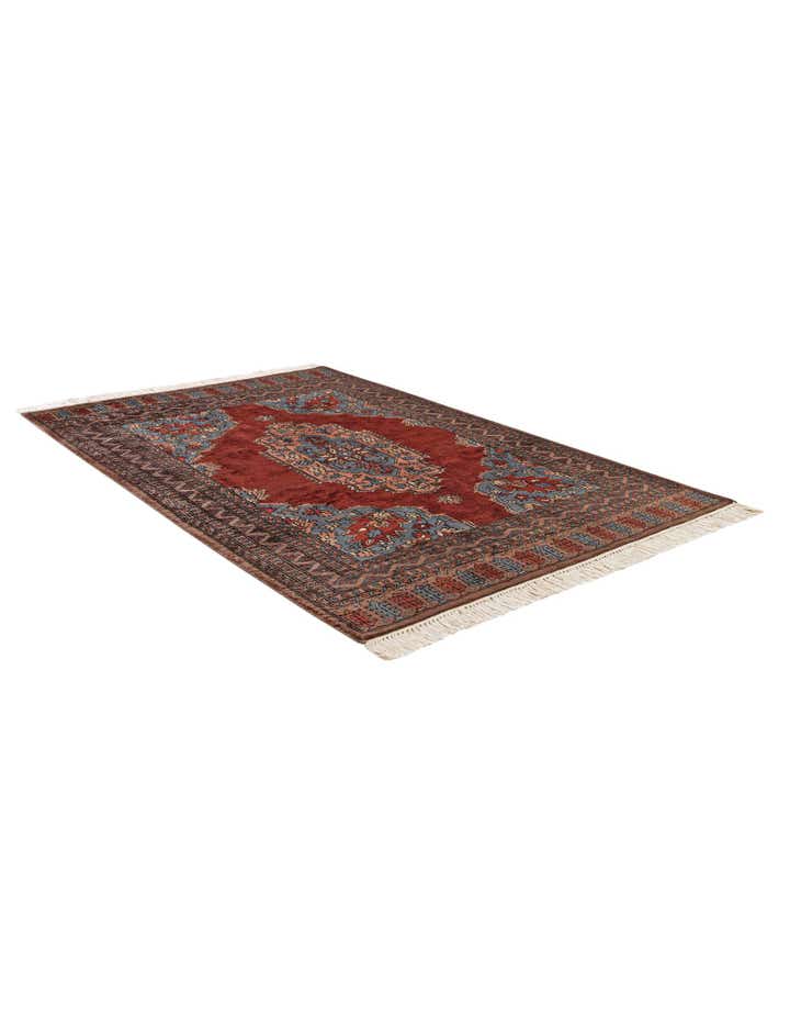 4' 1 x 6' 1 Hand Knotted Bokhara Oriental Wool Rug