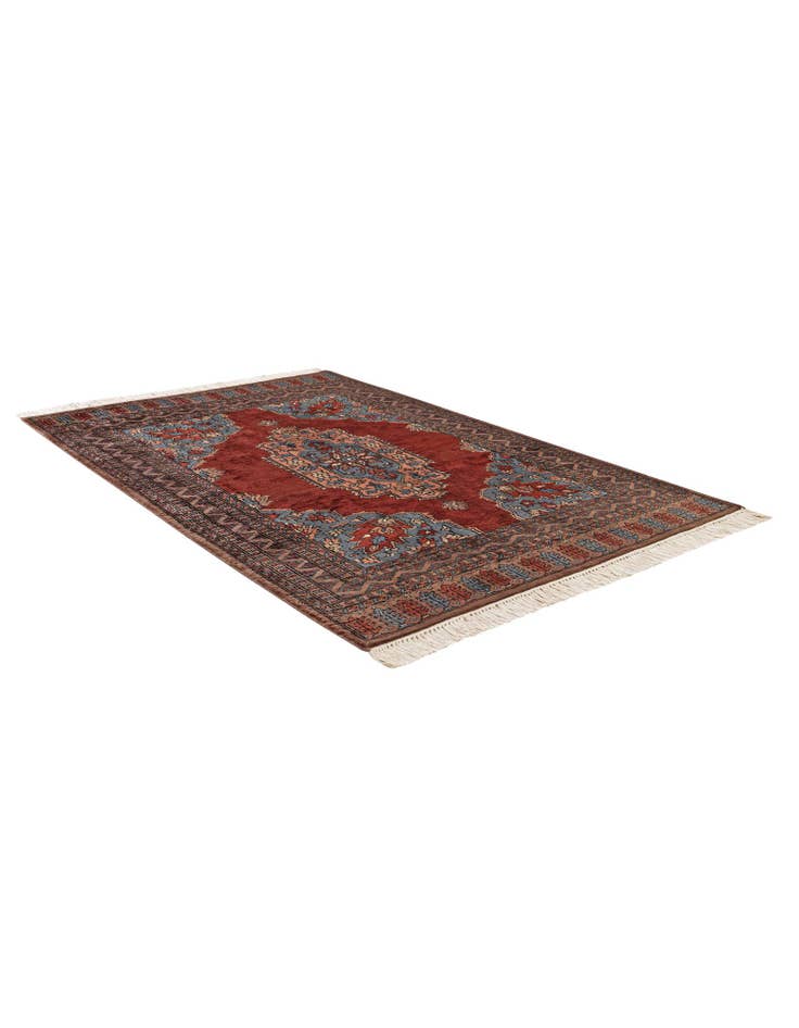 Detail image of 4' 1 x 6' 1 Hand Knotted Bokhara Oriental Wool Rug