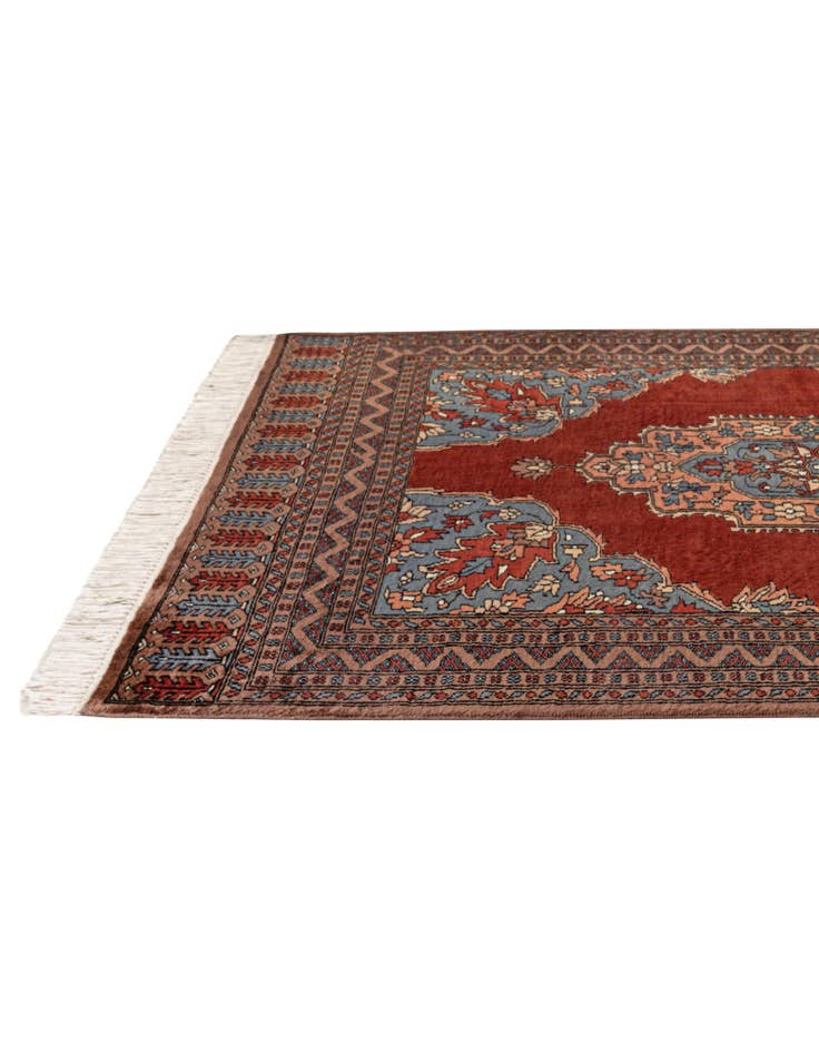 Detail image of 4' 1 x 6' 1 Hand Knotted Bokhara Oriental Wool Rug