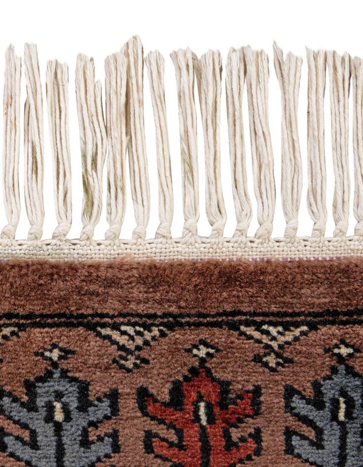 Detail image of 4' 1 x 6' 1  Hand Knotted Bokhara Oriental Wool Rug