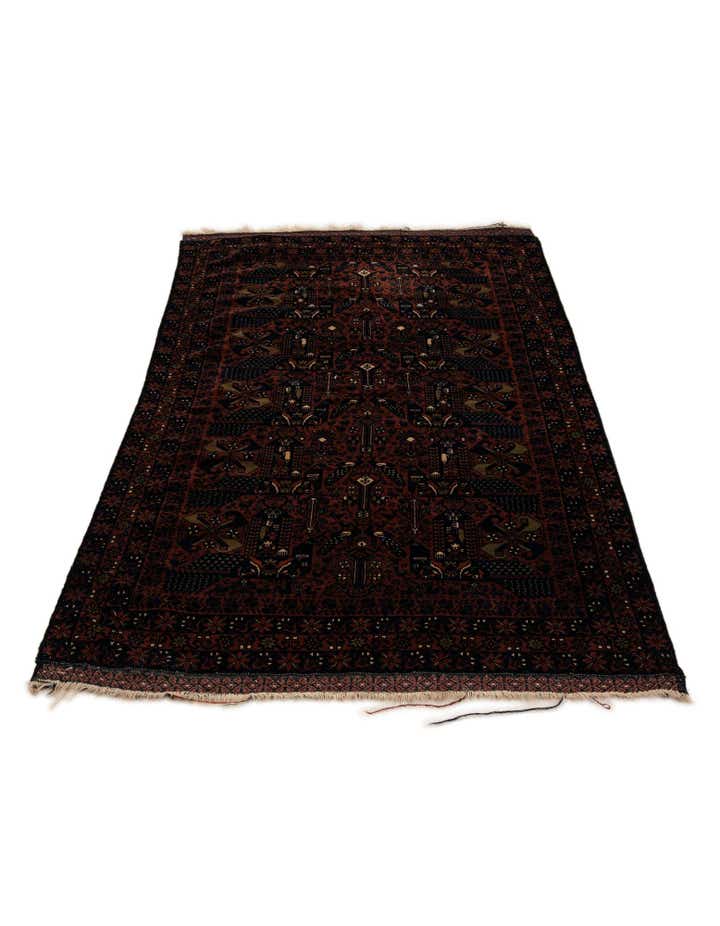 3' 10 x 6' 11 Hand Knotted Bokhara Oriental Wool Rug