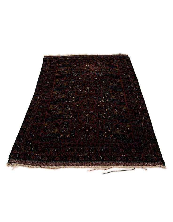Detail image of 3' 10 x 6' 11 Hand Knotted Bokhara Oriental Wool Rug