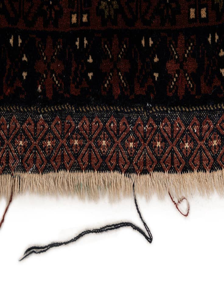 Detail image of 3' 10 x 6' 11  Hand Knotted Bokhara Oriental Wool Rug