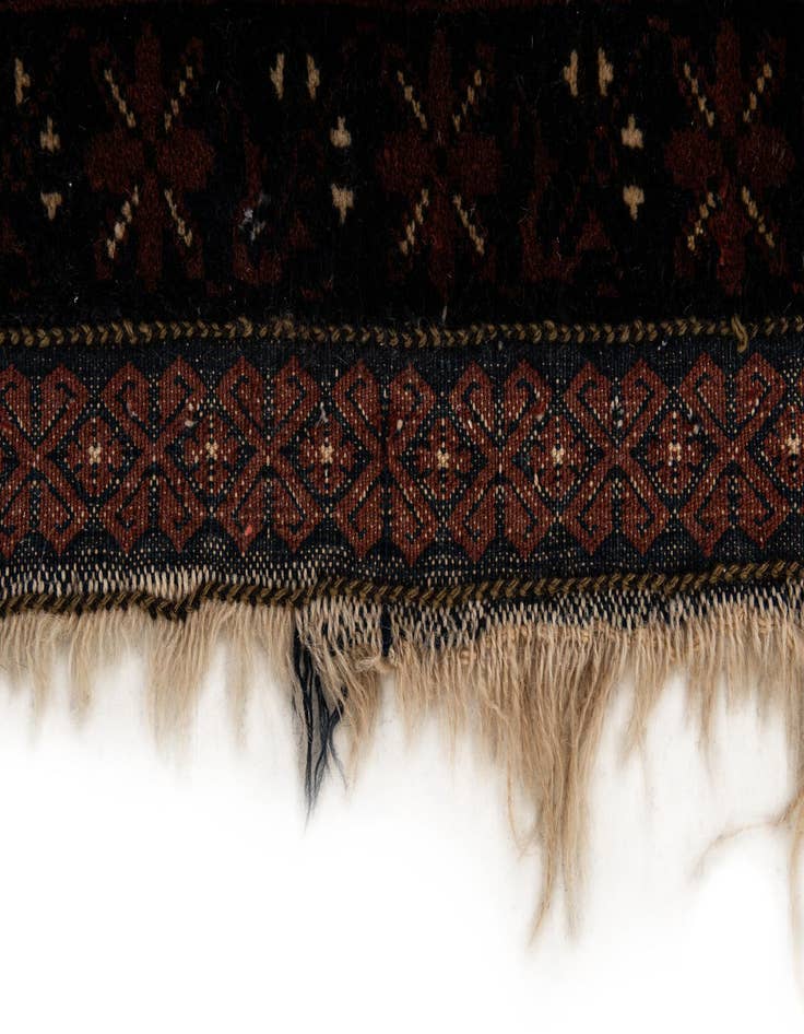 Detail image of 3' 10 x 6' 11  Hand Knotted Bokhara Oriental Wool Rug