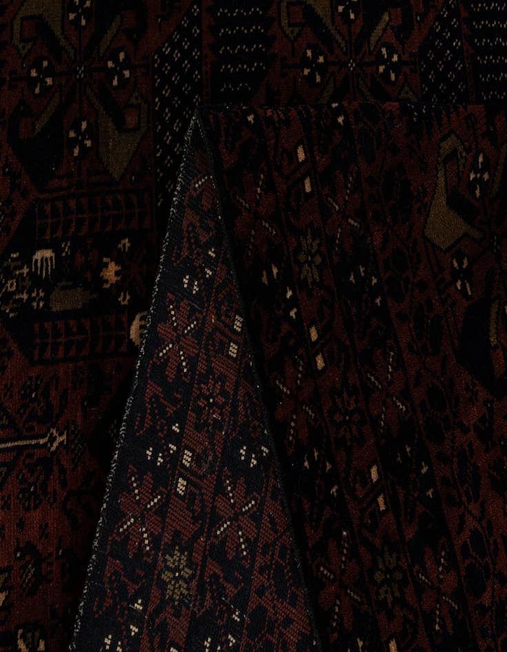 Detail image of 3' 10 x 6' 11  Hand Knotted Bokhara Oriental Wool Rug