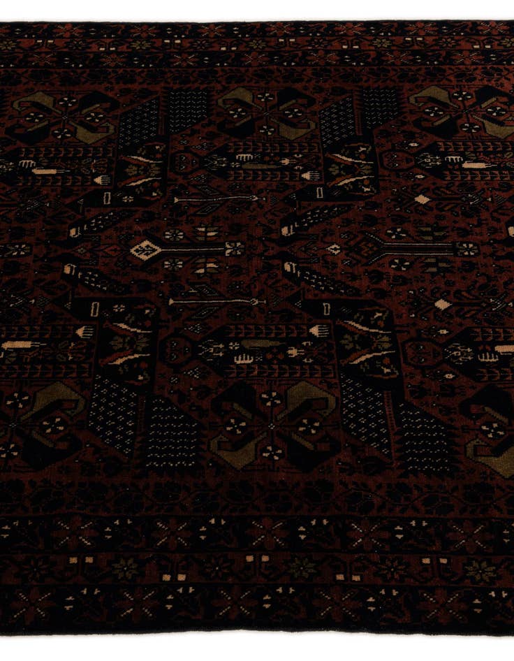 Detail image of 3' 10 x 6' 11  Hand Knotted Bokhara Oriental Wool Rug