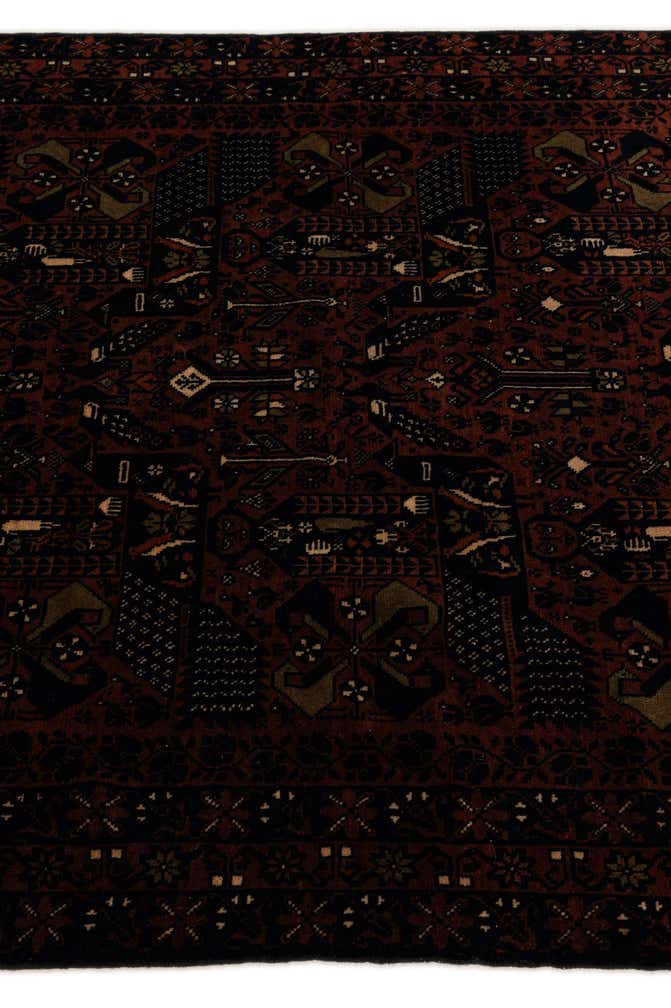 3' 10 x 6' 11 Hand Knotted Bokhara Oriental Wool Rug