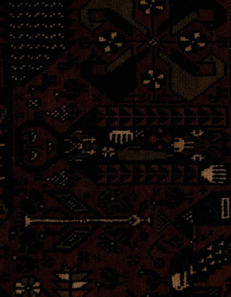 Detail image of 3' 10 x 6' 11  Hand Knotted Bokhara Oriental Wool Rug