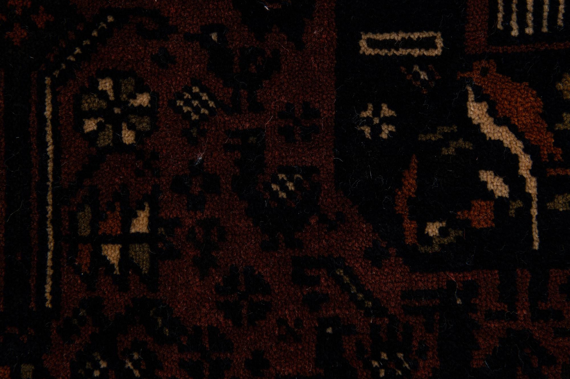 3' 10 x 6' 11 Hand Knotted Bokhara Oriental Wool Rug