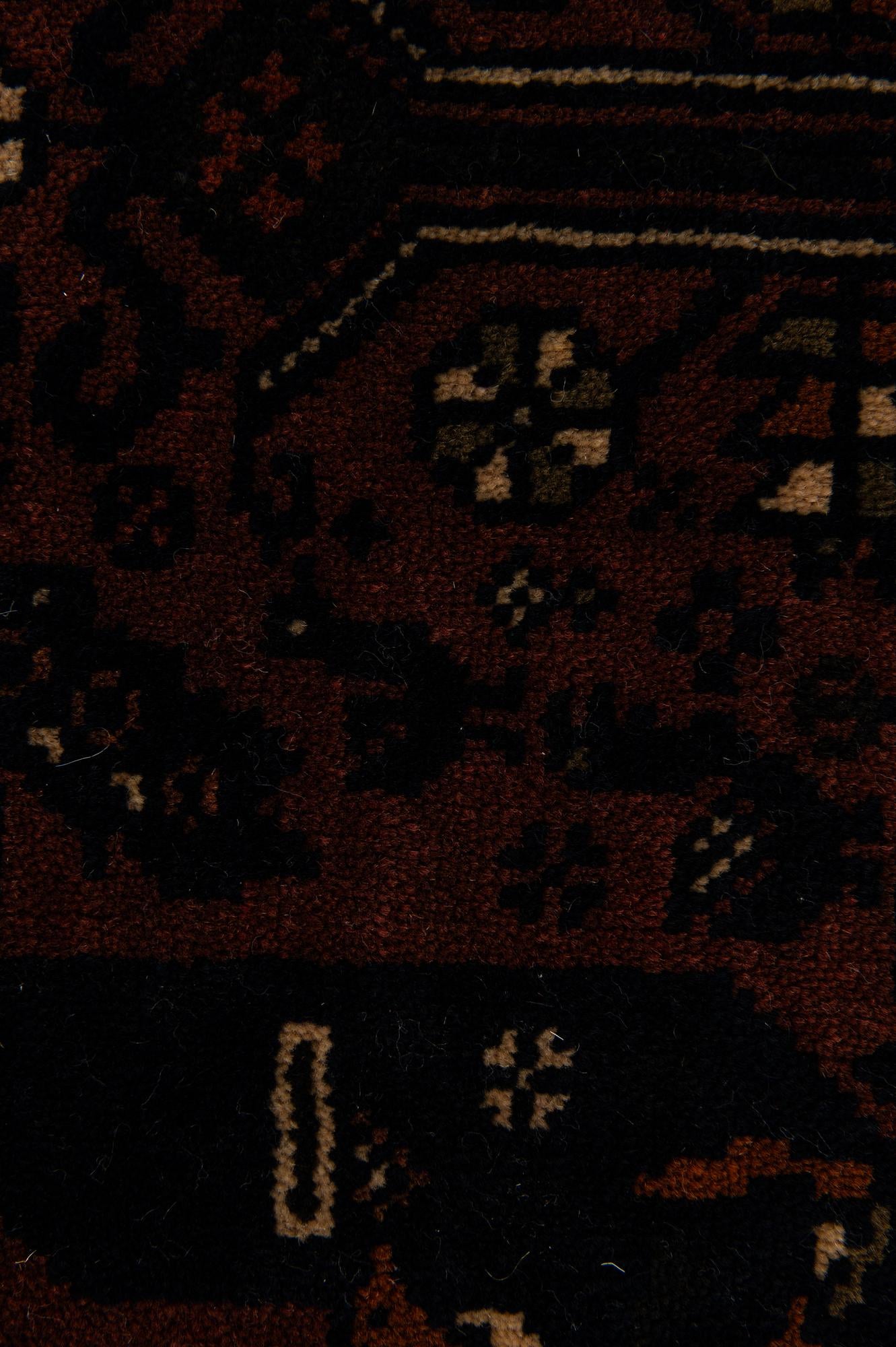3' 10 x 6' 11 Hand Knotted Bokhara Oriental Wool Rug