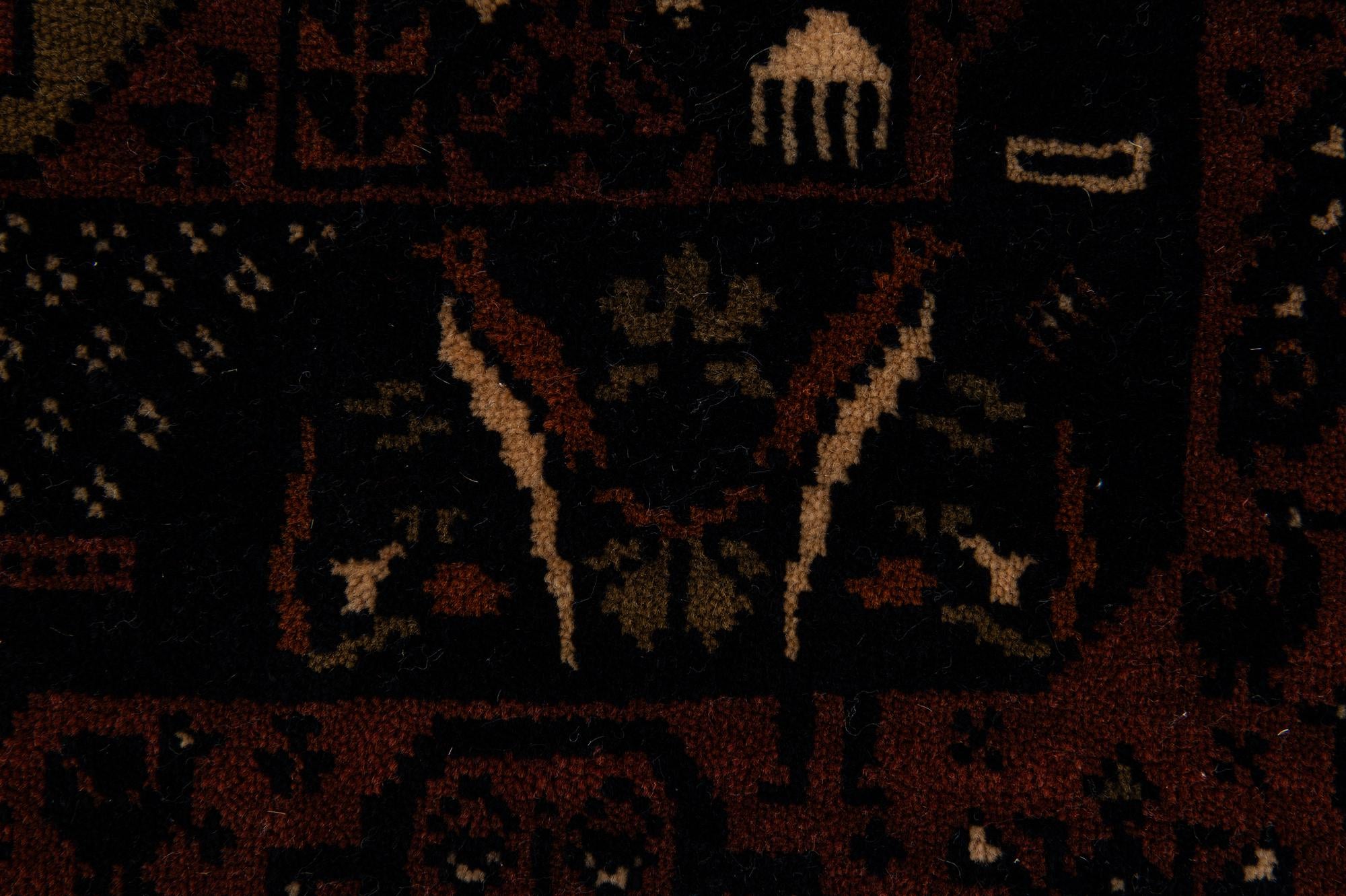 3' 10 x 6' 11 Hand Knotted Bokhara Oriental Wool Rug