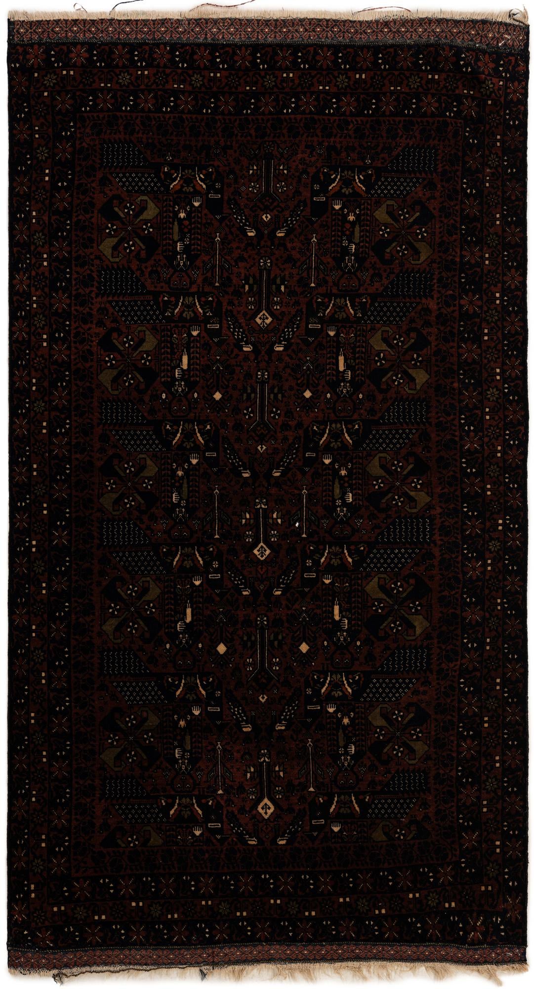 3' 10 x 6' 11 Hand Knotted Bokhara Oriental Wool Rug