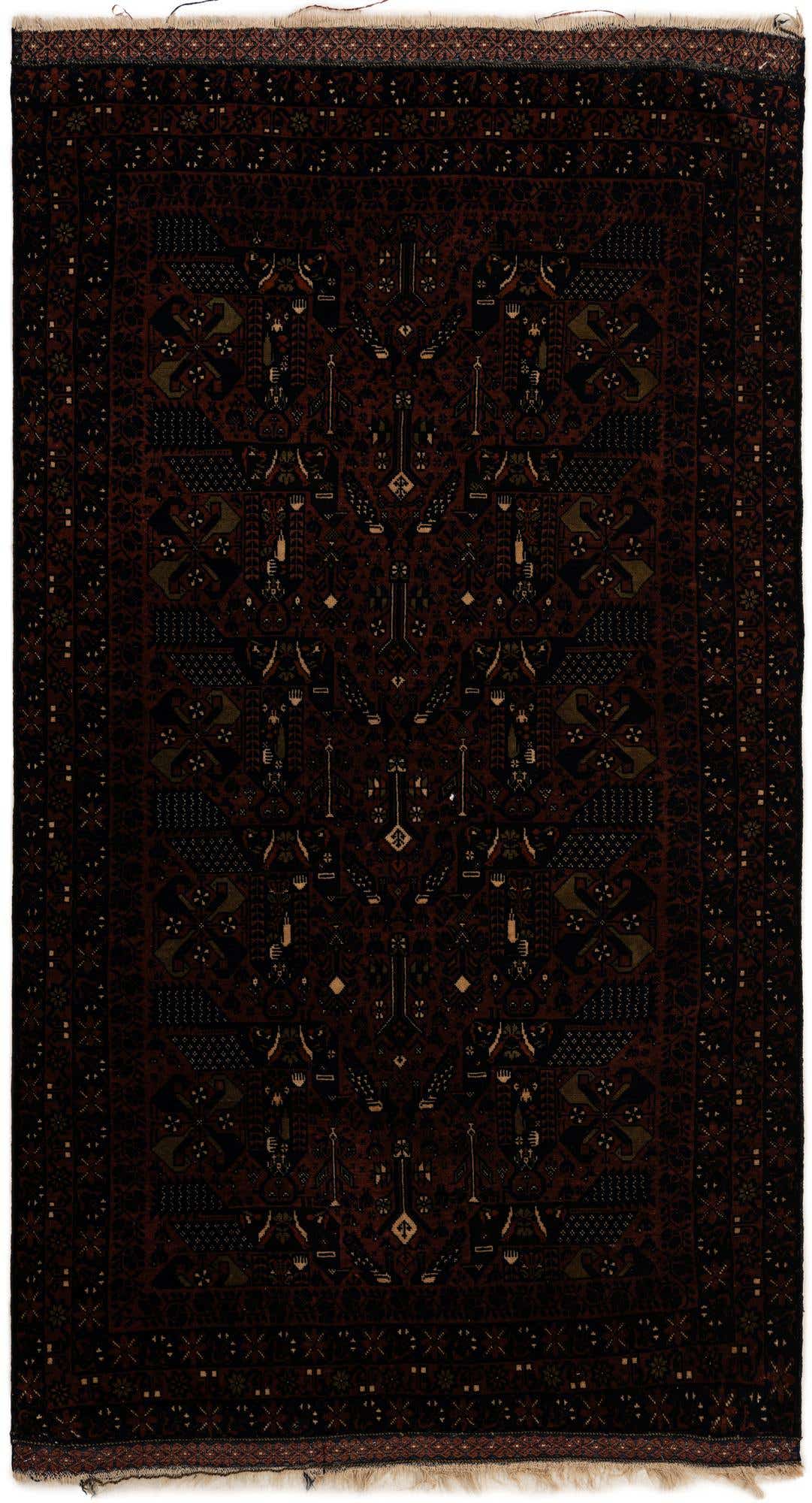 3' 10 x 6' 11 Hand Knotted Bokhara Oriental Wool Rug