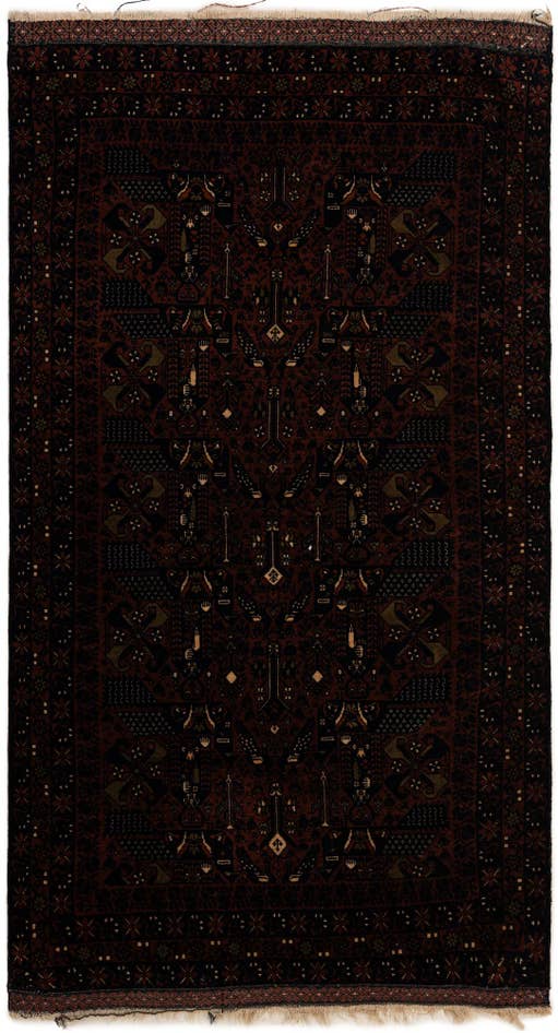 Detail image of 3' 10 x 6' 11 Hand Knotted Bokhara Oriental Wool Rug