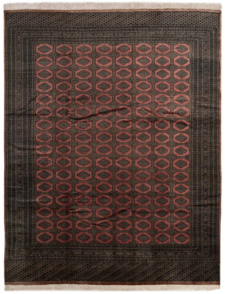 Detail image of 9' 2 x 11' 11 Hand Knotted Bokhara Oriental Wool Rug