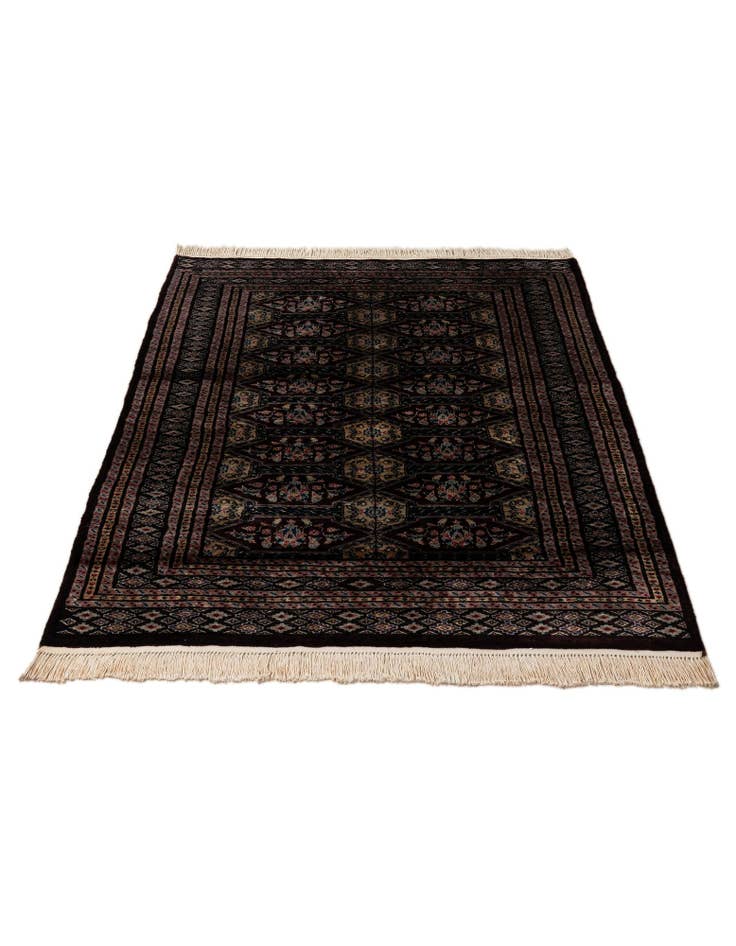 Detail image of 4' 3 x 5' 11 Hand Knotted Bokhara Oriental Wool Rug