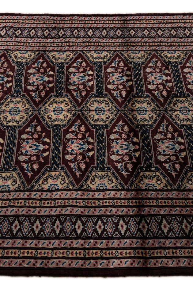 Detail image of 4' 3 x 5' 11 Hand Knotted Bokhara Oriental Wool Rug