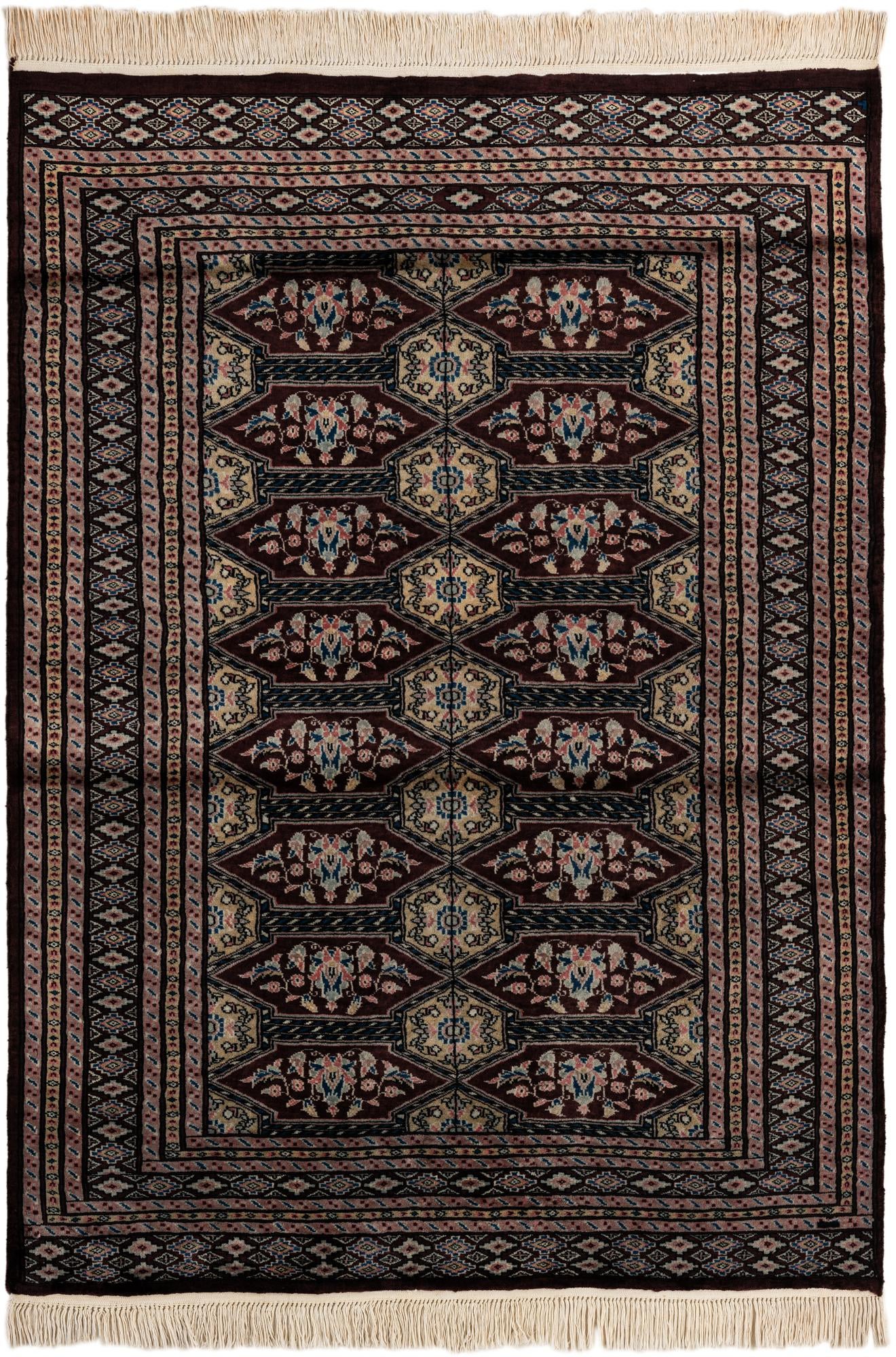 4' 3 x 5' 11 Hand Knotted Bokhara Oriental Wool Rug