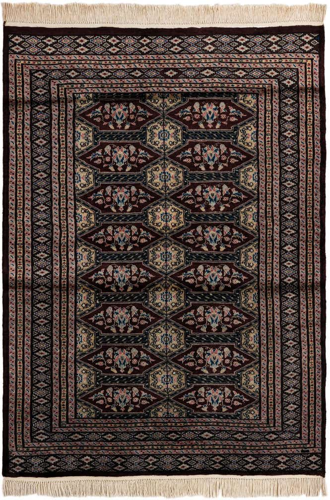 4' 3 x 5' 11 Hand Knotted Bokhara Oriental Wool Rug