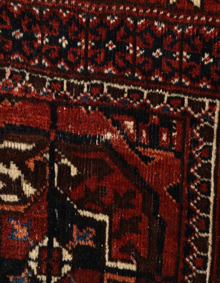Detail image of 6' x 10'  Hand Knotted Bokhara Oriental Wool Rug