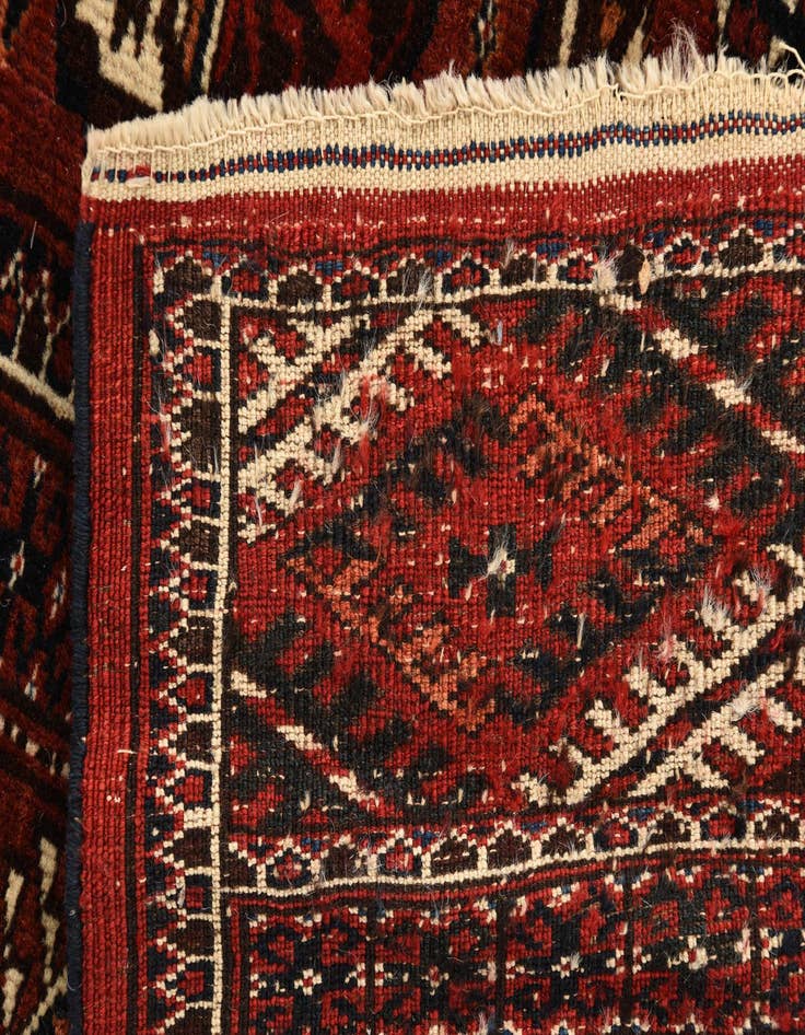 Detail image of 6' x 10'  Hand Knotted Bokhara Oriental Wool Rug