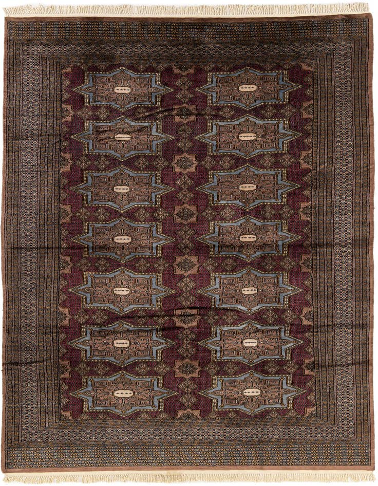 Detail image of 6' x 9' 11 Hand Knotted Bokhara Oriental Wool Rug