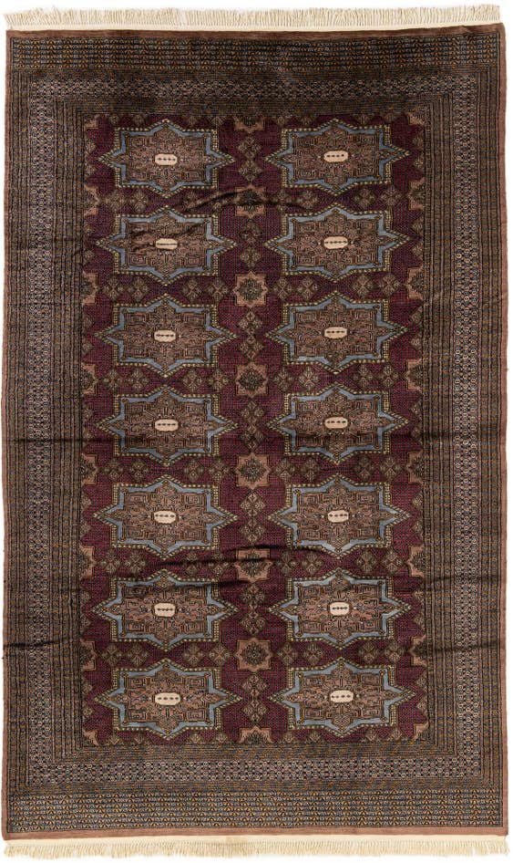 Detail image of 6' x 9' 11 Hand Knotted Bokhara Oriental Wool Rug