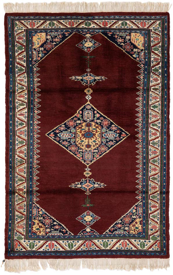 Detail image of 4' 3 x 6' 4 Hand Knotted Bokhara Oriental Wool Rug