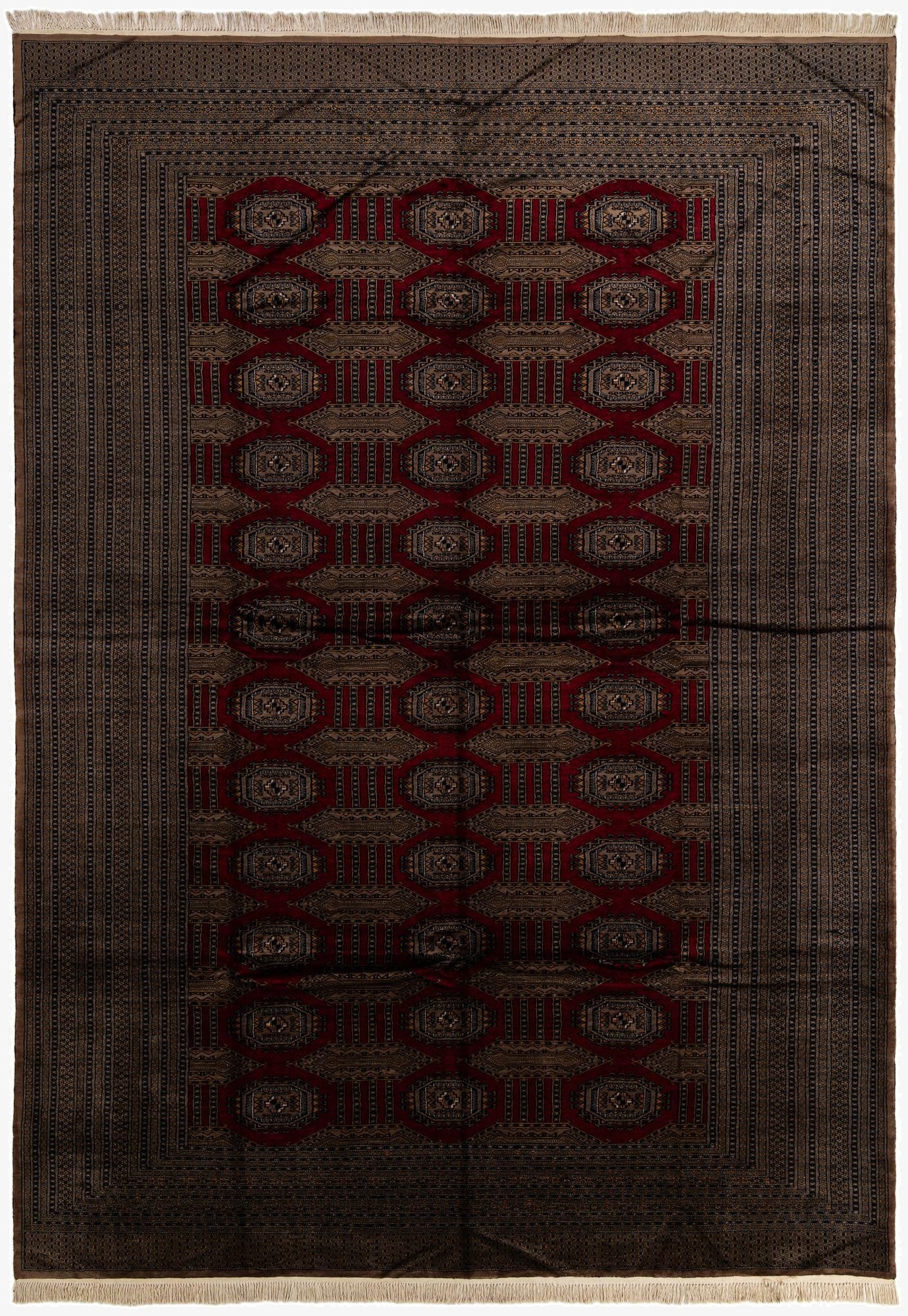 10' 2 x 14' 3  Hand Knotted Bokhara Oriental Wool Rug