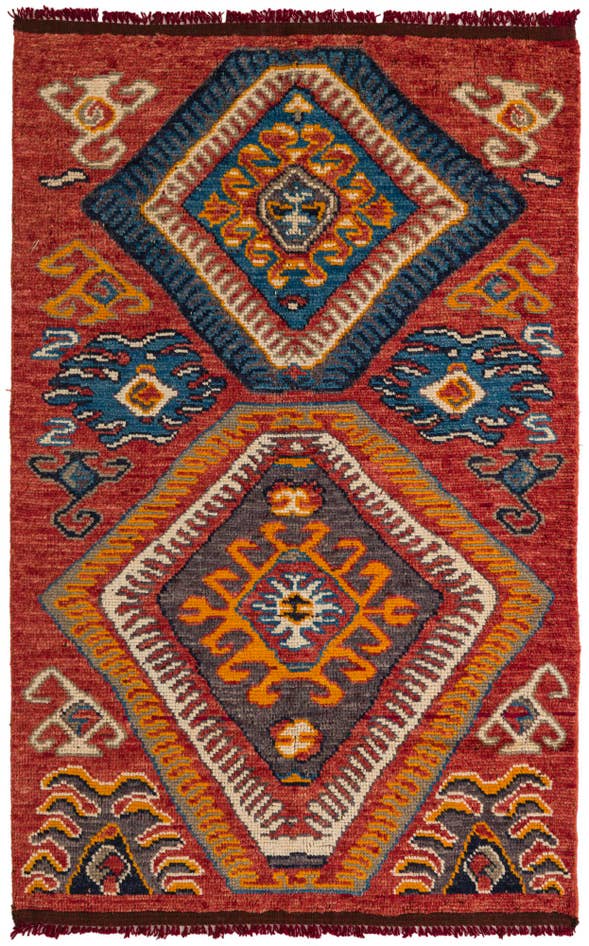 Detail image of 4' 1 x 6' 5 Hand Knotted Darya Wool Rug