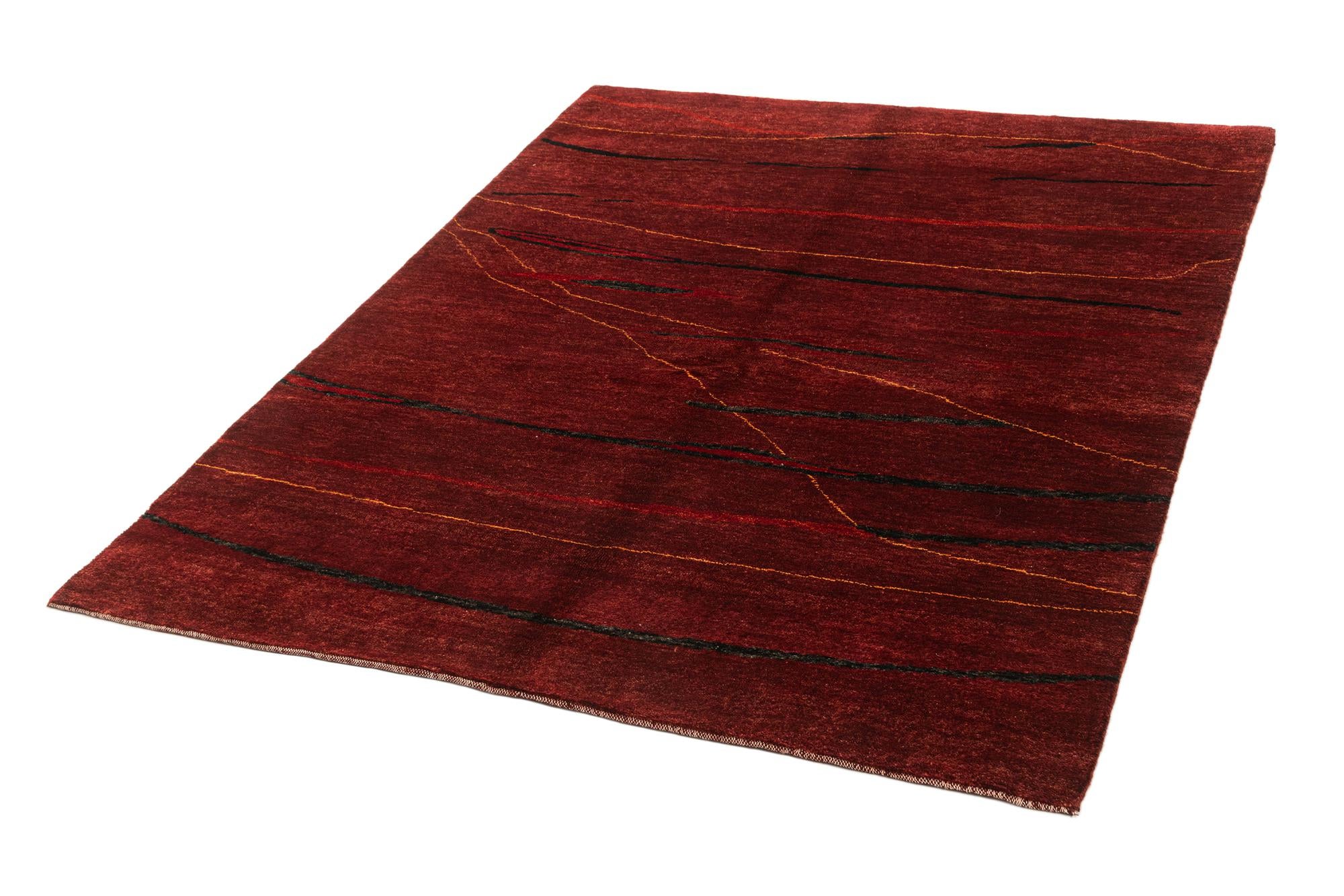 4' 10 x 6' 7 Hand Knotted Gabbeh Wool Rug