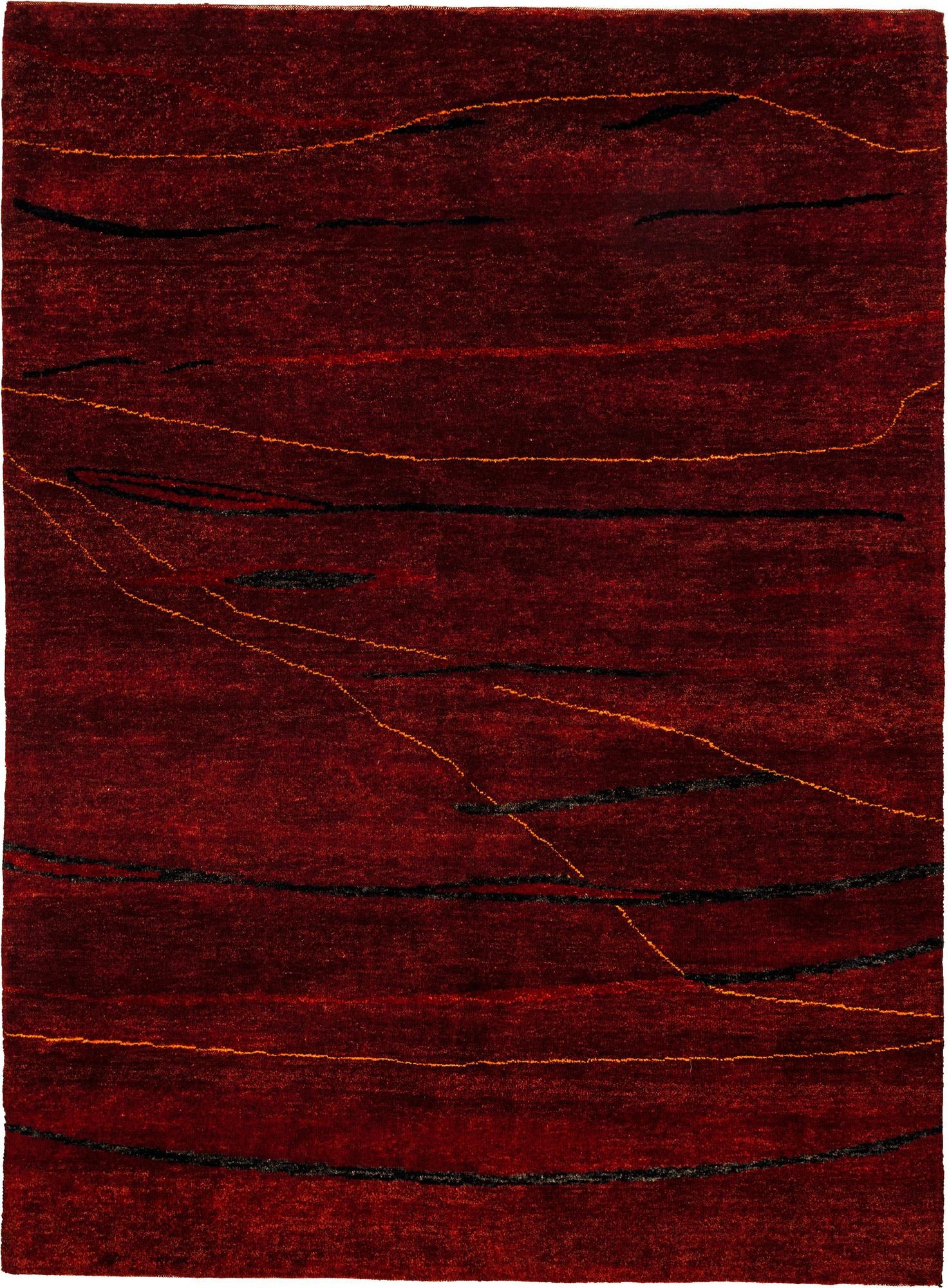 4' 10 x 6' 7 Hand Knotted Gabbeh Wool Rug
