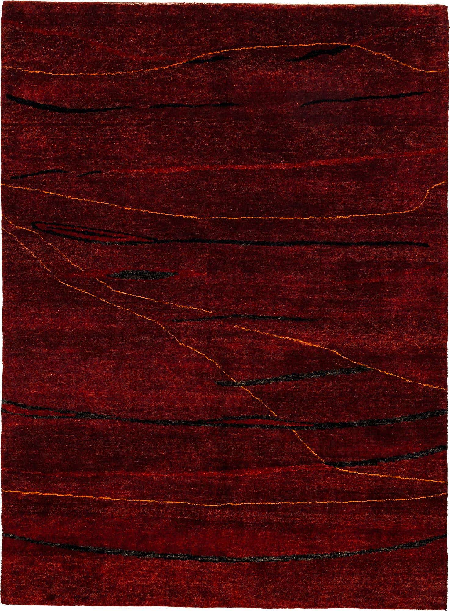 4' 10 x 6' 7 Hand Knotted Gabbeh Wool Rug