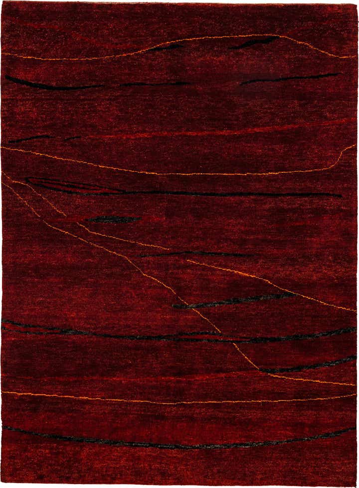 4' 10 x 6' 7 Hand Knotted Gabbeh Wool Rug