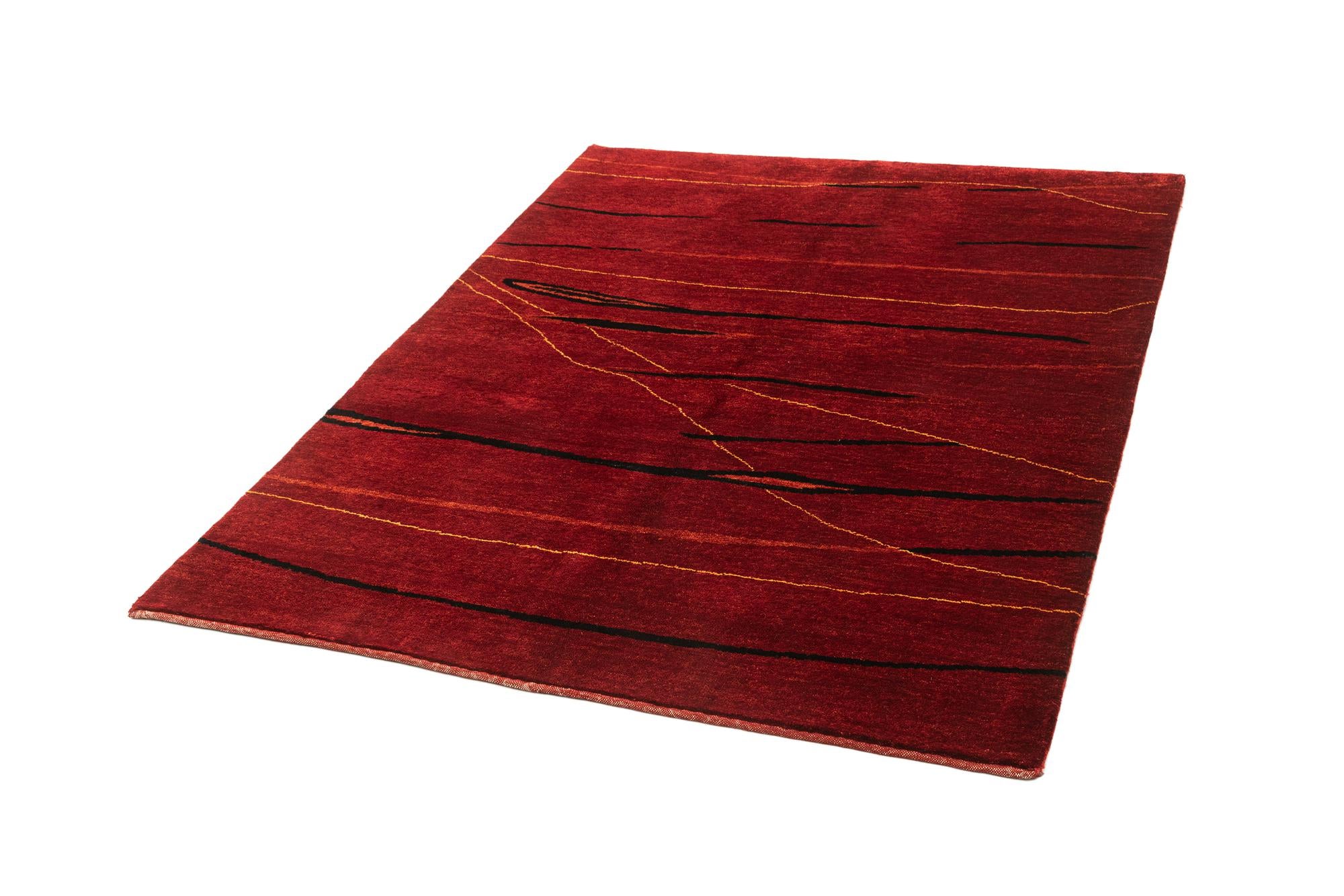 5' x 6' 8 Hand Knotted Gabbeh Wool Rug