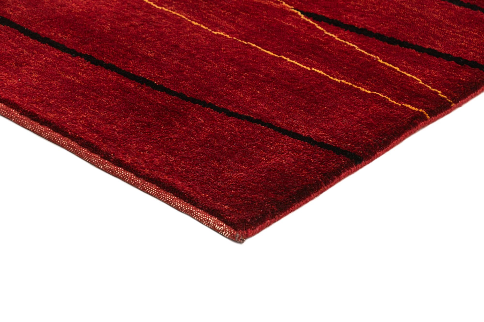 5' x 6' 8 Hand Knotted Gabbeh Wool Rug