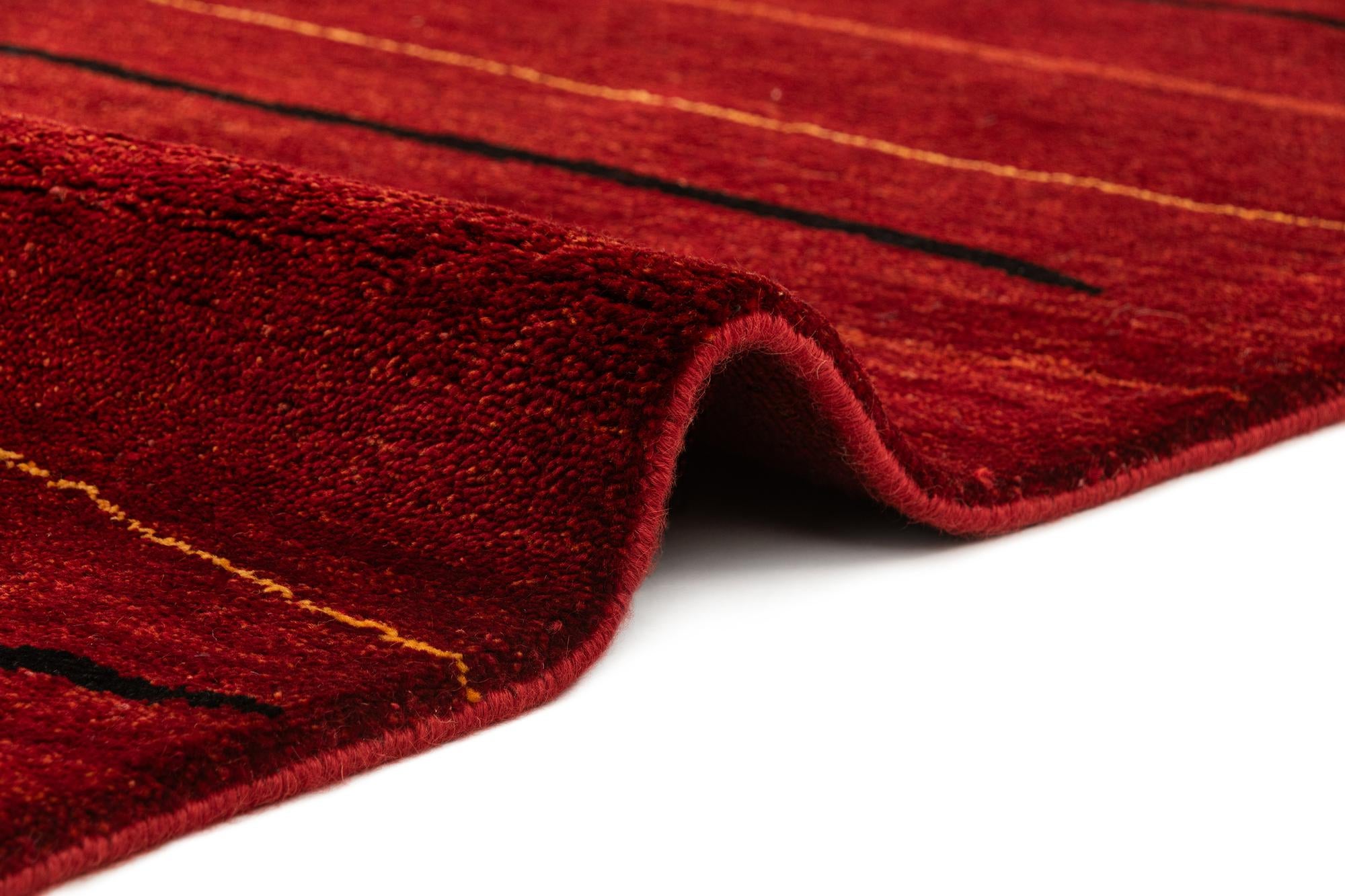 5' x 6' 8 Hand Knotted Gabbeh Wool Rug