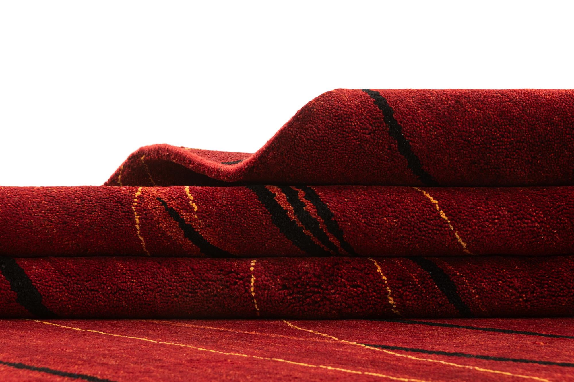 5' x 6' 8 Hand Knotted Gabbeh Wool Rug