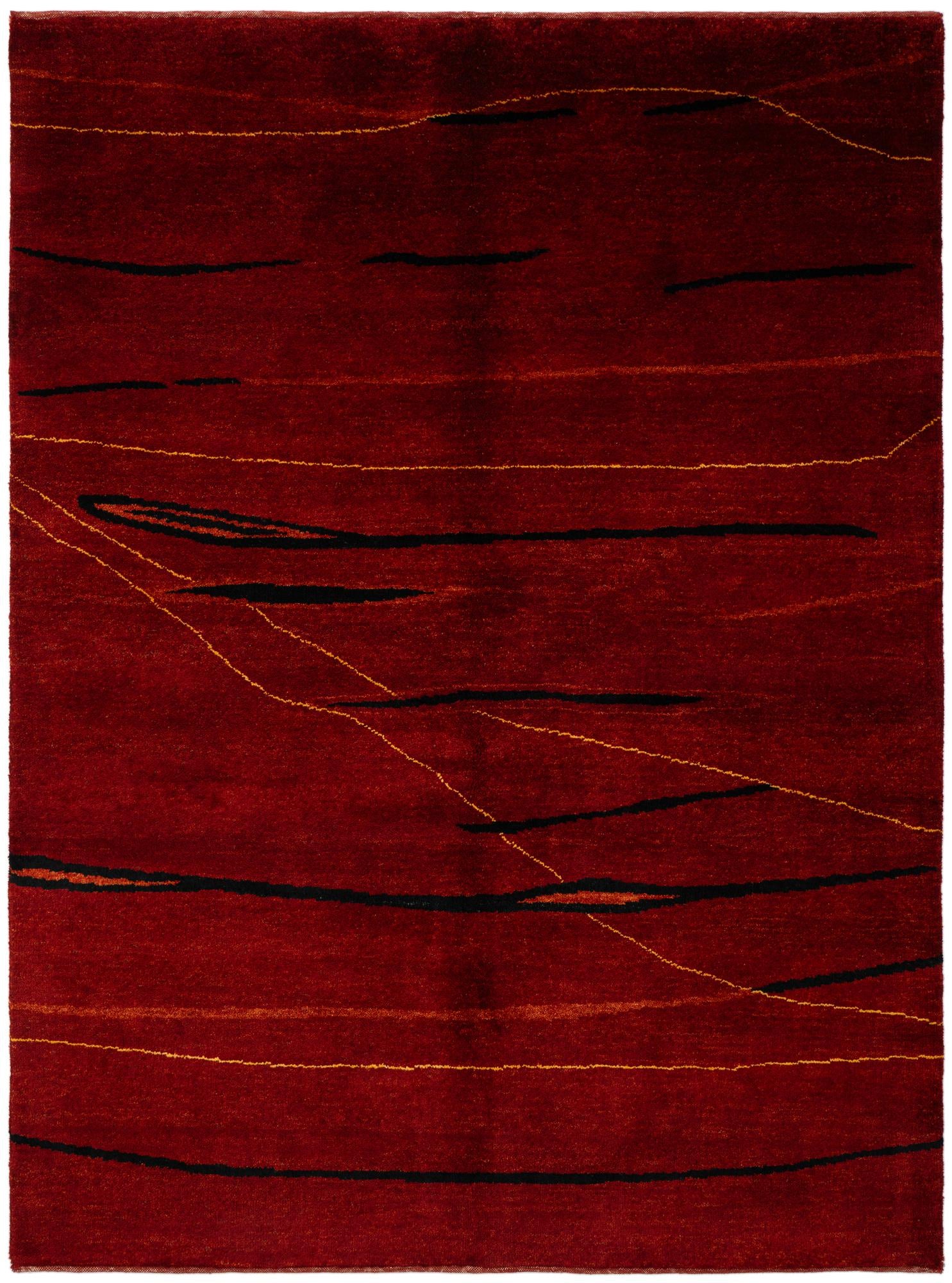 5' x 6' 8 Hand Knotted Gabbeh Wool Rug