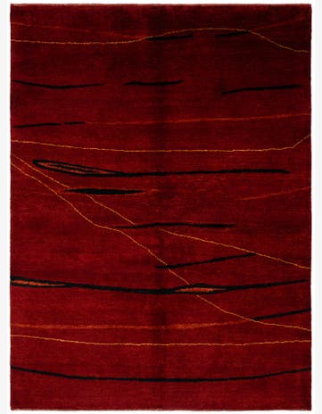 5' x 6' 8 Hand Knotted Gabbeh Wool Rug