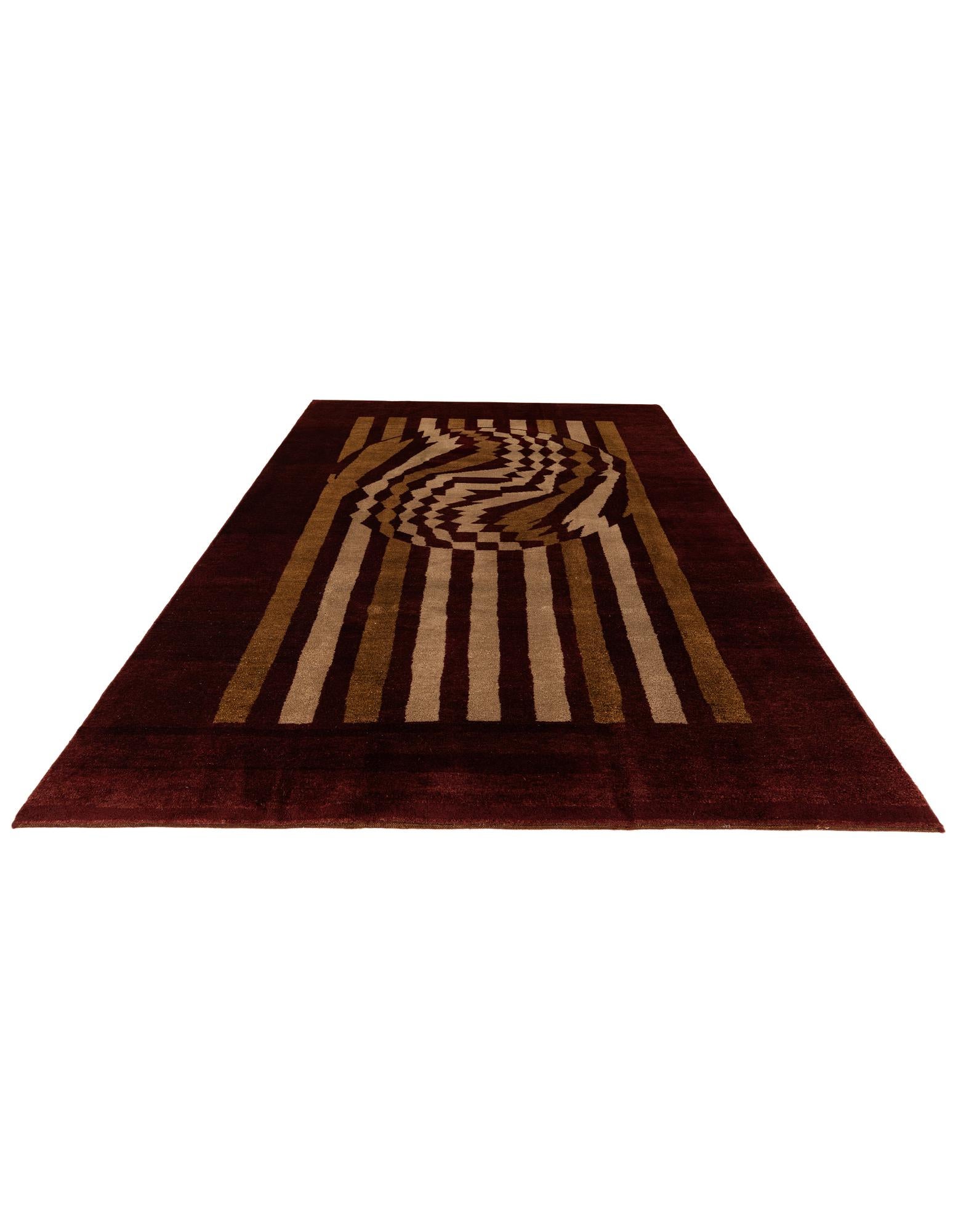 6' 7 x 9' 11 Hand Knotted Gabbeh Wool Rug
