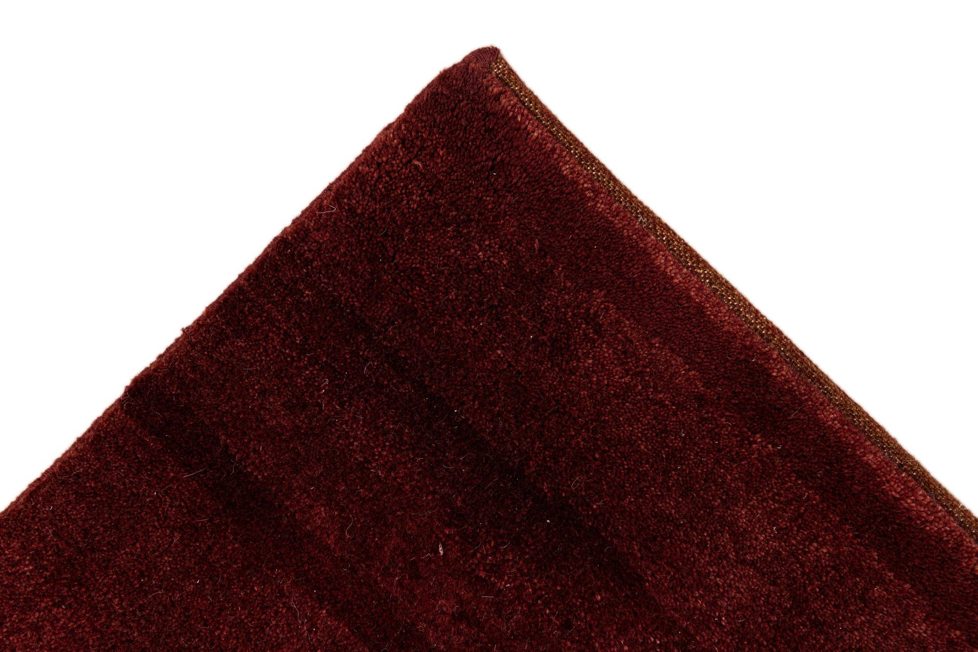 6' 7 x 9' 11 Hand Knotted Gabbeh Wool Rug