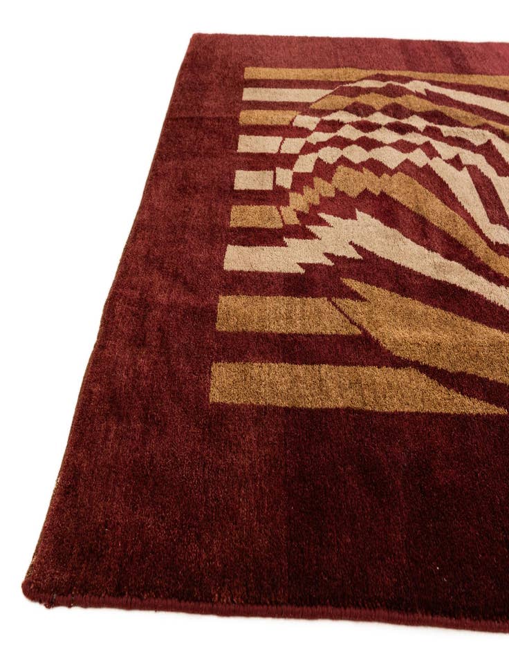 Detail image of 6' 7 x 9' 11 Hand Knotted Gabbeh Wool Rug