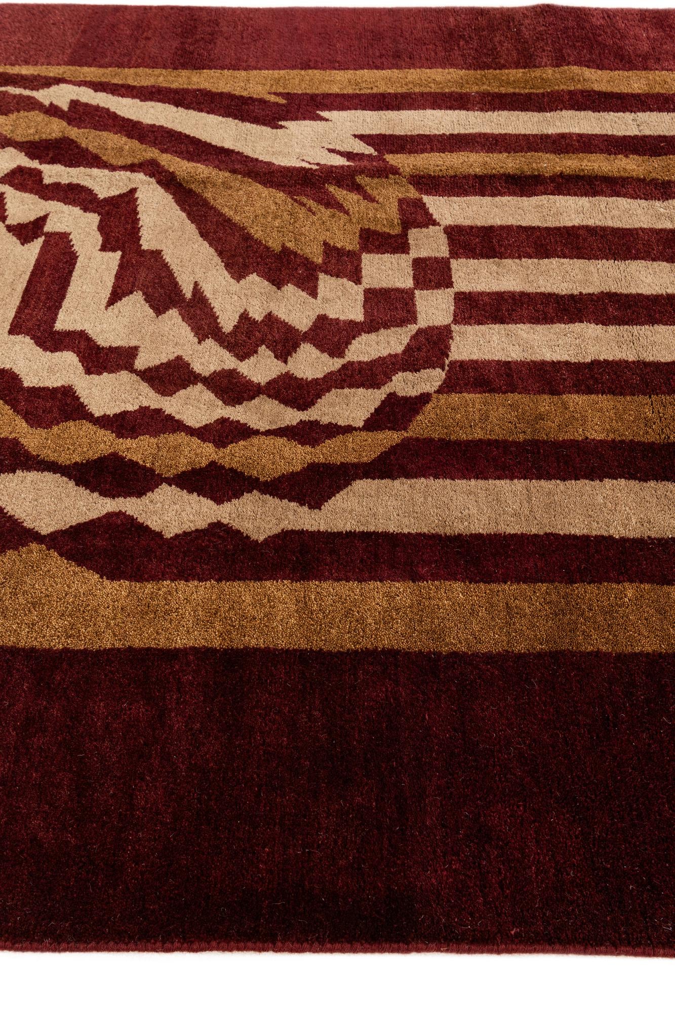 6' 7 x 9' 11 Hand Knotted Gabbeh Wool Rug