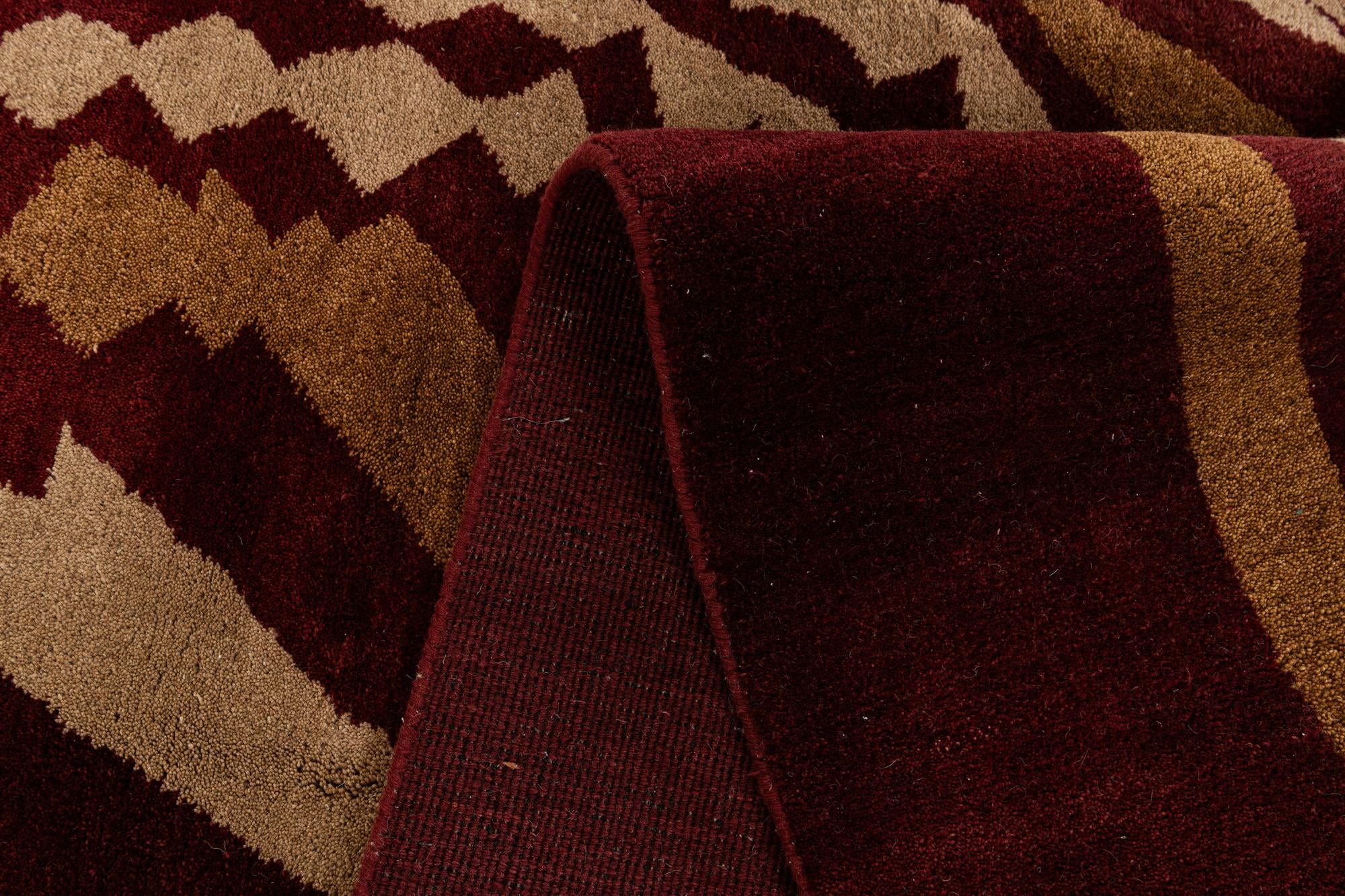 6' 7 x 9' 11 Hand Knotted Gabbeh Wool Rug