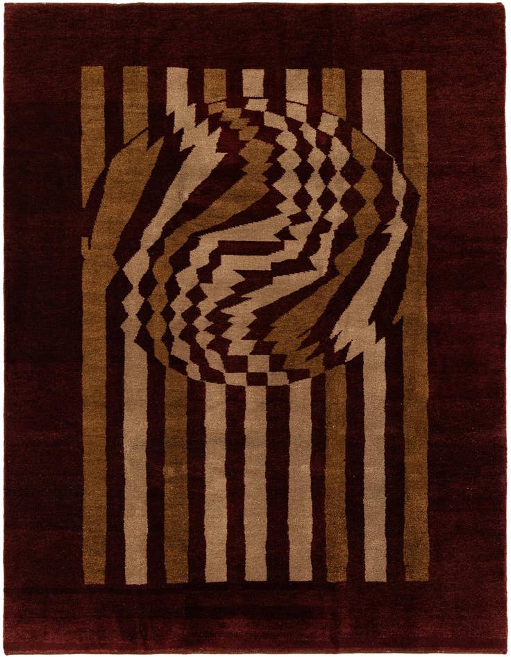 Detail image of 6' 7 x 9' 11 Hand Knotted Gabbeh Wool Rug