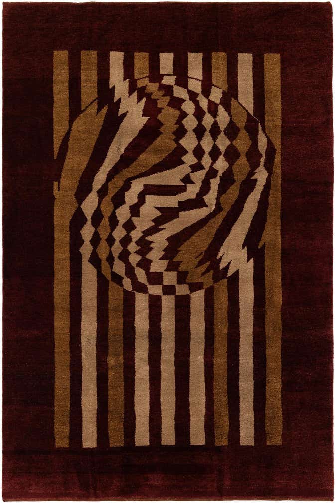 6' 7 x 9' 11 Hand Knotted Gabbeh Wool Rug