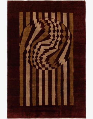 6' 7 x 9' 11 Hand Knotted Gabbeh Wool Rug