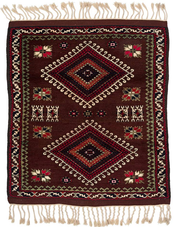 Detail image of 4' x 6' Hand Knotted Gharajeh Wool Rug